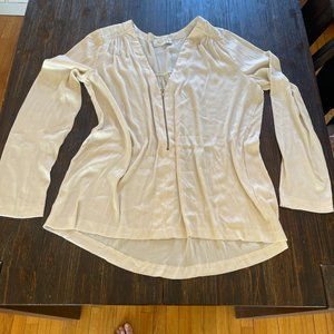 ALC White Front Zip Tunic, Size Large